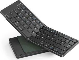 Rovinda Foldable Bluetooth Keyboard, Portable Wireless Folding Keyboard (BT5.1 x 3), Pocket-Sized & Ultra-Slim, USB-C Rechargeable for iOS, Android, Windows Mac OS Laptop Tablet Smartphone, Green