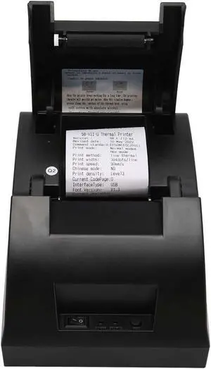 58±0.5mm Thermal Label Printer, 90mm S High Speed Printing POS Printer, Direct Line Thermal USB Thermal Receipt Printer for Retail Package 100-240V (US Plug)