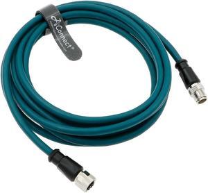 AConnect M12 X-Code 8 Pin Male to Female Industrial High Flexible Aviation Sensor Connector Waterproof Shielded Cable for Cognex Industrial Cameras 2M