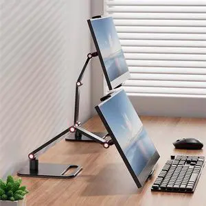 AiFeelife Portable Monitor Holder for 12-17.3 Inch Screen Desk Holder Metal Stand 16 Inch Universal Expandable Display Base 12.9inch Tablet Stand Adjustable Portable Monitor Desktop Clamp Stand