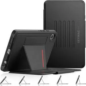 SEYMAC stock Case for Samsung Galaxy Tab A9 8.7'', Case with Magnetic Multi-Angles Stand, Card Slot for Galaxy Tab A9 8.7'' SM-X110/X115/X117, (Black)