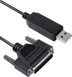 Usangreen USB Programming Cable for Fanuc CNC DNC Fanuc 6 10 11 12 15 16 18 21 Series Software Flow Control CNC-SW-25M, USB to DB25 Male Console Cable for Fanuc, Built in FT231XS Chip,