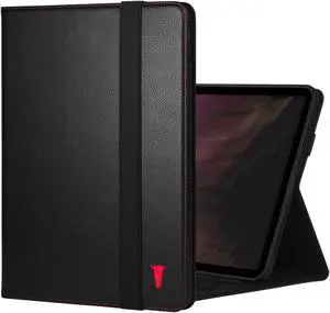 TORRO Case Compatible with iPad Pro 11 5th Gen (2024)  Premium Leather iPad Pro 11 M4 Case with Stand Function, Apple Pencil Connectivity and Wake/Sleep Function (Black with Red Detail)