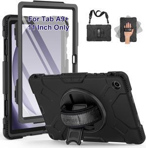 SUPFIVES Case for Galaxy Tab A9+/A9 Plus 11" with Screen Protector, Upgraded Military Case for Samsung A9 Plus Tablet 11 Inch 2023, Black
