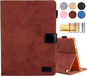 Folio Case for Fire Max 11 2023 (13th Generation), Techcircle Solid PU Leather Soft Shell [Pen Holder] Magnetic Closure Stand Flip Wallet Cover for Amazon Fire Max 11-inch Tablet (2023 Release), Brown