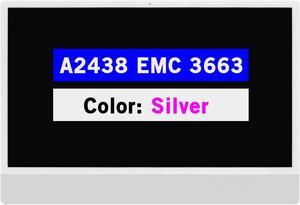 BTSELSS 24.0" Screen Replacement for iMac A2438 M1 2021(4-Ports) EMC 3663 MGPC3xx/A MGPD3xx/A MGPF3xx/A 4480X2520 4.5K LCD Display Digitizer Assembly 661-16575 (Silver)