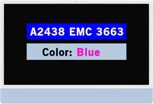 BTSELSS 24.0" Screen Replacement for iMac A2438 M1 2021(4-Ports) EMC 3663 MGPC3xx/A MGPD3xx/A MGPF3xx/A 4480X2520 4.5K LCD Display Digitizer Assembly 661-16575 (Blue)
