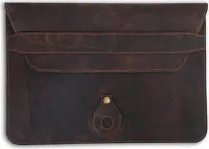 CestAntiQ, Leather Laptop Sleeve Compatible with MacBook Pro 13-13.3 Inch Notebook M3 M2 M1 Chip Pro Max 24-21 / MacBook Air 14, Laptop Bag Case with Pen Holder (Brown)