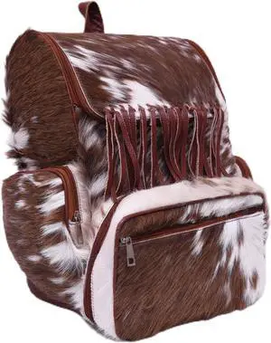 CHAYELL Cowhide Genuine Leather Backpack with Laptop Compartment - Travel Bag, Western Diaper Bag for Women