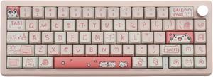 Cmokifuly Cat Cute Keycaps MDA Profile KeycapsCustom PBT Keycaps for Mechanical Keyboard,146 Keys Dye-Sub Cute Keycaps (Pink Kitty)