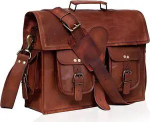 Leather Laptop Messenger Bag Best Computer Satchel Handmade Bags for Men and Women Office Crossbody Bag College Bag Mens Travel Bag Vintage Briefcase Bag