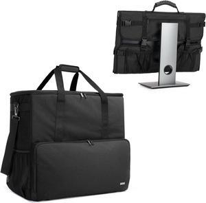 CURMIO Desktop Computer Travel Bag, Desktop Computer Tower and Monitor Carrying Case for PC Chassis, Monitor, Keyboard, Cable and Mouse, Earphone
