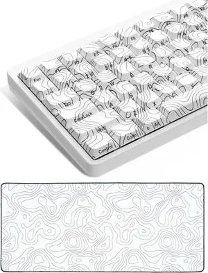 dagaladoo Topographic PBT | Shine Through | Double Shot | Side Print keycaps Low Profile 132key keycaps Bundle with XXL Topograph Mouse pad(35.4" x 15.7" in)