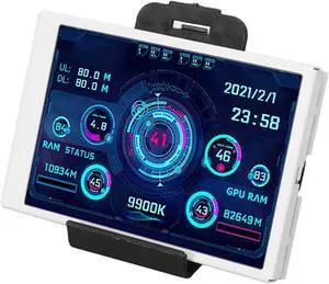 VBESTLIFE Computer Temp Monitor, 3.5Inch Mini USB C PC Temperature Display CPU RAM Data Monitor PC Sensor Panel Display, for DIY Computer (White)