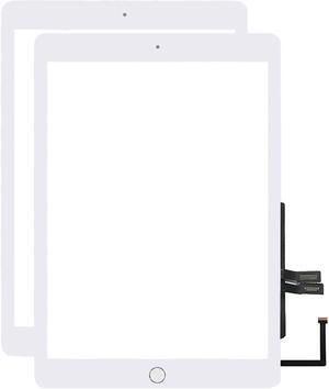 VDASO for iPad 6 6th Gen Screen Replacement A1893 A1954 2018 2 Pack Digitizer 9.7 Inch, for iPad 6th Generation Touch Glass with Home Button (White)