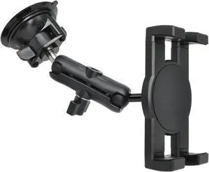 VAUBORTTI iPad Holder for Car Dashboard Windshield,Aluminum Arm Heavy Duty,Tablet Suction Mount for Window, Compatible with 6.5-12.9" Tablets/,1" Ball Mount