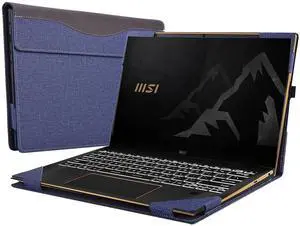 VEVOOD Laptop Cover for MSI Summit E13 Flip Evo Professional Laptop A11MT-022 /Summit E13 Flip Evo A12M / E13 FlipEvo A13MT 13" PU Leather Inside Pocket Cover (Blue)