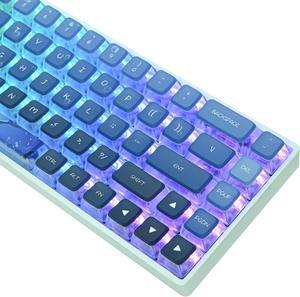 Owpkeenthy ASA Pudding Keycaps Translucent ASA Profile Dye-Sub 60 Percent 60% PBT Key Cap Set for Cherry Mx Gateron Kailh Switch for 60% 65% TKL Keyboard(Whale)
