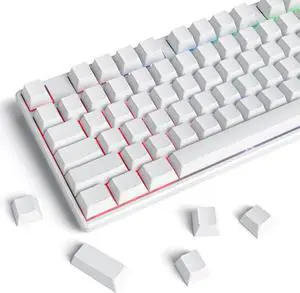 Owpkeenthy Blank White PBT keycaps Custom Cherry Profile 1.5mm Thick ANSI ISO Minimalist Keycap Set for 60% 65% 75% Fullsize MX Switches Mechanical Keyboard (Blank White)