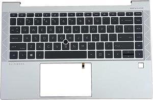 LTPRPTS Replacement Laptop Upper Case Palmrest Backlit Keyboard Assembly Part for HP Elitebook 840 G7 840 G8 M07090-001 M36312-001 Silver