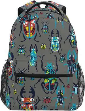 Fisyme Cute Ladybug Bugs Backpack Laptop Bag Daypack Travel Hiking School Backpacks for Men Women Kids Girls Boys