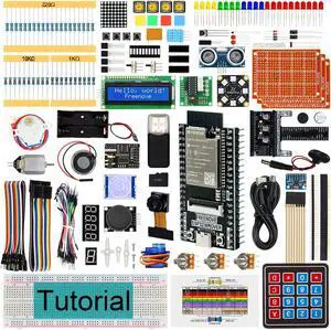 FREENOVE Ultimate Starter Kit for ESP32-WROVER CAM (Included), Dual-core 32-bit 240 MHz Microcontroller, Onboard Camera Wireless, Python C Java, 795-Page Detailed Tutorial, 240 Items, 122 Projects