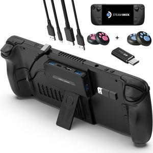 Portable Steam Deck Dock 5-in-1 USB C Hub Docking Station with 3*USB A 4K@60H USB C PD 100W Max Steam Deck Stand Base Accessories