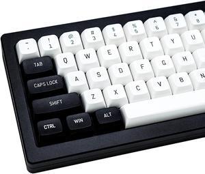 GEKUCAP PBT Keycaps 150 Keys Black and White CSA Profile Key Caps Dye-Sublimation Custom Keyboard Keycaps Set for Cherry MX Switch Mechanical Keyboards(Black/White)