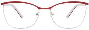 Zeelool Chic Browline Glasses Women's Metal Eyewear Rectangle Blue Light Blocking Eyeglasses Computer Glasses ZGM232227-01 Red Zeelool Chic Browline Glasses Women's Metal Eyewear Rectangle Blue Light Blocking Eyeglasses Computer Glasses ZGM232227-01 Red