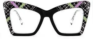 Zeelool Trendy Oversized Cat Eye Blue Light Blocking Glasses for Women ZJGA464929-01 Black