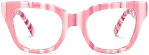 Zeelool Cat Eye Acetate Glasses Candy Eyewear Stylish Eyeglasses for Women Blue Light Blocking Glasses Anti Eyestrain Glasses Tilana ZJGA539674 Pink