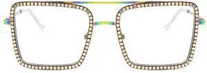 Zeelool Diva Stylish Square Blue Light Blocking Glasses for Women ZJGM635348-03 Colorful
