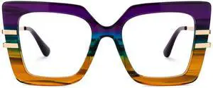 Zeelool Oversized Square Blue Light Blocking Glasses for Women ZJGX444789-05 Purple