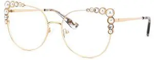 Zeelool Stylish Metal Cat Eye Blue Light Blocking Glasses for Women ZJGM751692-01 Gold