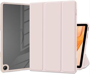 SaharaCase Tri-Fold Folio Case for Amazon Fire Max 11 (13th Generation 2023) [Shockproof Bumper] Rugged Leather Antislip Grip Slim Fit Kickstand (Rose Gold)