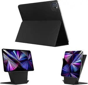 ZenRich Case Compatible with iPad Pro 11 in(2nd/3rd/4th Generation) Removable Magnetic Smart Cover with Adjustable Portrait/Landscape Stand/Heightening Design View, 4 Standing Angles-Black