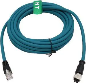 HangTon Ethernet Cable M12 X-Coded 8 Pin Female to RJ45 Cat7e for Actuator Sensor Profibus Network Automation 10m PVC