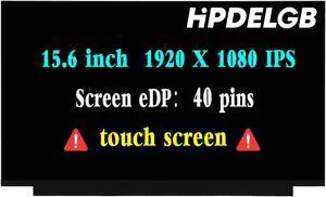 HPDELGB Replacement for HP Pavilion 15-CS 15-CS0069NR 15-CS3153CL 15-CS3073CL 15-CS3075CL 15-CS3065CL L25333-001 LCD Screen 15.6 inch 1080P 40PIN FHD 1920x1080 IPS LCD Display (Only for Touch Screen)