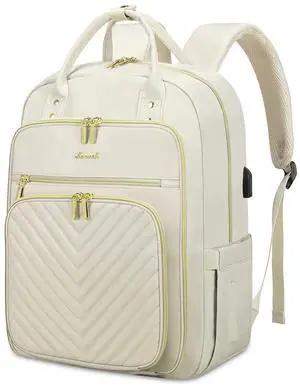 LOVEVOOK Laptop Backpack for Women, Beige