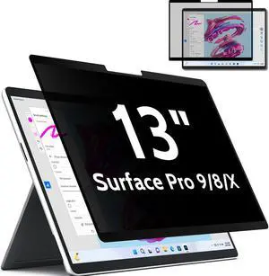 Upgrade Privacy Screen for Microsoft Surface Pro 9/8/X -13inch, Fully Removable Anti Glare Blue Light Filter, Anti-Spy Screen Protector for Surface Pro X 2019/Surface Pro 8 2021/Surface Pro 9 2022