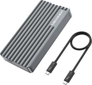 MEANHIGH 40Gbps M.2 NVMe SSD Enclosure, USB-C External Hard Drive Enclosure for M1 Pro/Max Mac, Support 2230/2242/2260/2280 M-Key PCIe, Compatible with Thunderbolt4/USB4/3.2/3.1/3.0/2.0
