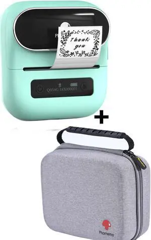 Phomemo M220 Label Maker + with 1 Case, 3.14 Inch Bluetooth Thermal Label Printer for Barcode, Address, Labeling, Mailing, File Folder Label, Easy to Use, Support Smartphone, Tablet&PC