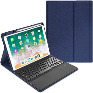 QYiiD Keyboard Case for iPad Pro 12.9 2015 & 2017 (2nd & 1st Generation), Slim Lightweight [Cloth Texture] Case with Detachable Wireless Keyboard for iPad Pro 12.9 Inch, Blue