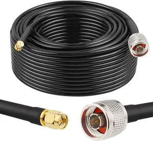 MOOKEERF N Male to SMA Male Cable 100ft Low Loss RG58 SMA to N Cable 50 Ohm for WiFi Router,GPS Receiver,Antenna,Signal Booster Use