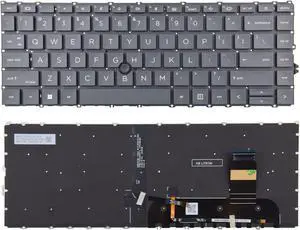 Black Replacement Keyboard Compatible with HP EliteBook 745 G7, 745 G8, 840 G7, 845 G7, 840 G8, 845 G8, ZBook Firefly 14 G7, ZBook Firefly 14 G8 with Backlight and Pointer No Frame