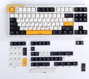 Sumgsn 138 Keys PBT Keycaps English Minimalist Black and White Keycaps Cherry Profile Fit for 60% 65% 95% Cherry Mx Switches Mechanical Keyboard