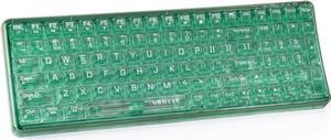 UBOTIE Bluetooth Wireless Transparent Keyboard, Dual Mode BT1 BT2 USB Receiver Connection 100keys BT Keyboard with Power On Off for Laptop PC Tablet Smart Phones(Green)