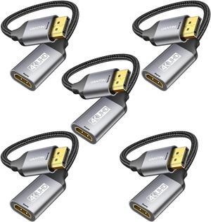 UANTIN 5-Pack Display Port to HDMI 4K Adapter | Braided DP DisplayPort Male to HDMI Female Uni-Directional Converter for PC Dell HP AMD NVIDIA Laptop HDTV Monitor and Other Passive