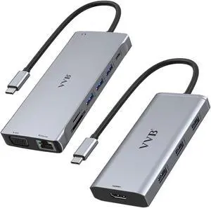 Docking Station Dual Monitor Adapter USB C Laptop Docking Station