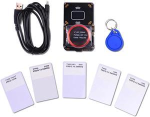 Proxmark3 Easy V3.0 DEV Kit, RDV4 Memory ID M1 IC RFID Card Reader Decryptor Decoder with Integrated Antenna, 5X HF LF IC ID Cards